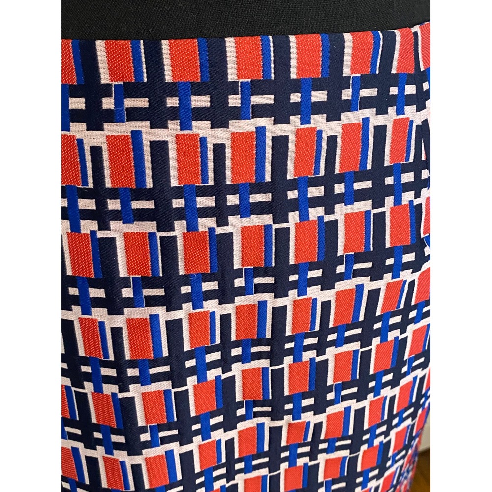 Piazza Sempione Multicolor Red Blue‎ Pink Blush SZ 12 lined Skirt made In Italy - Picture 6 of 8
